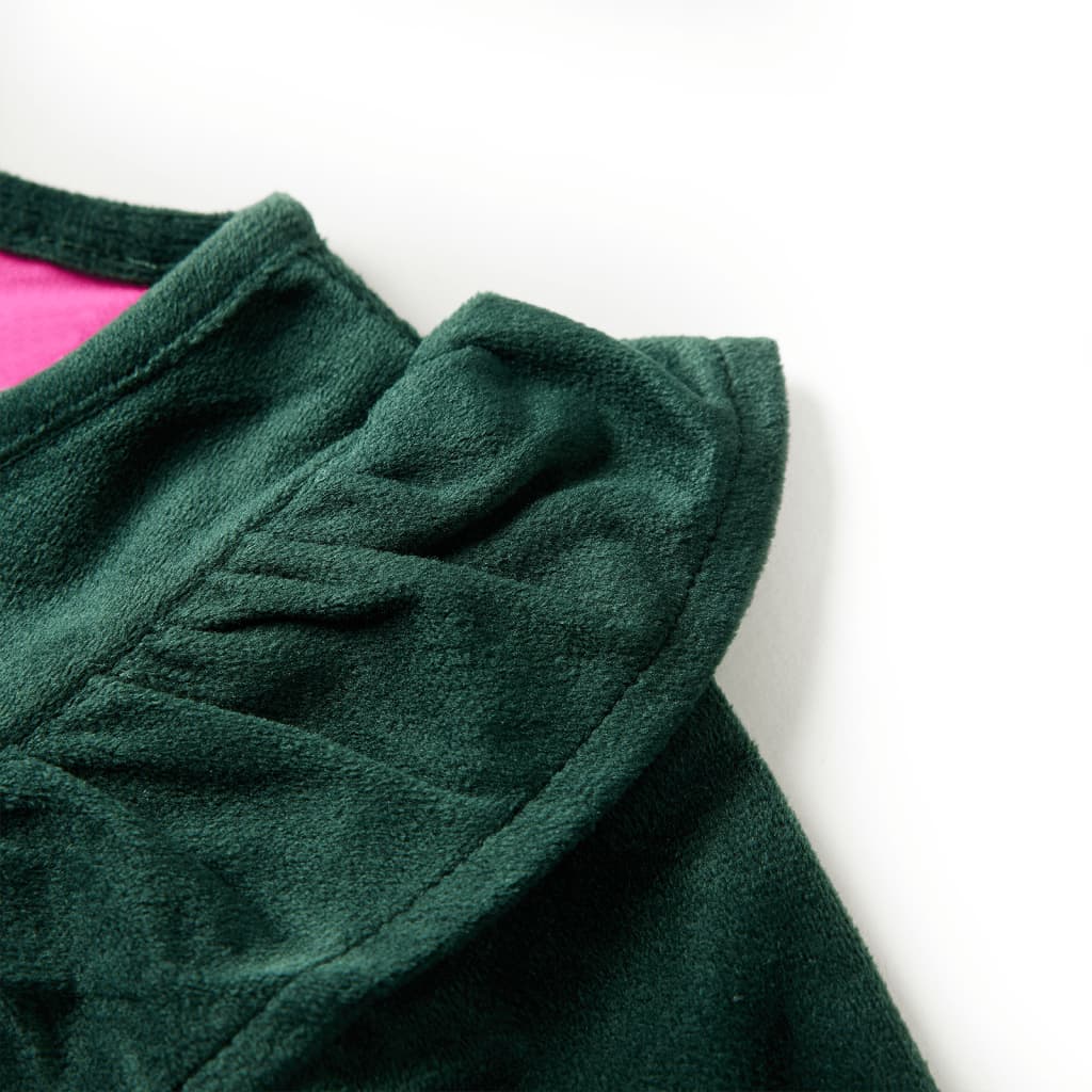 Kinderbluse mit Rüschen Dunkelgrün