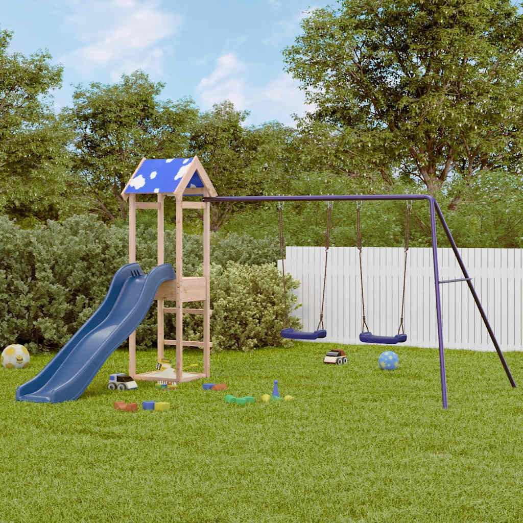 Spielturm aus imprägniertem Kiefernholz und massivem Douglasie und Kiefer