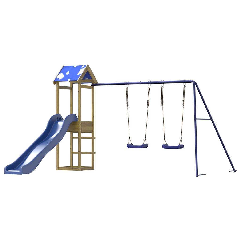 Spielturm aus imprägniertem Kiefernholz und massivem Douglasie und Kiefer