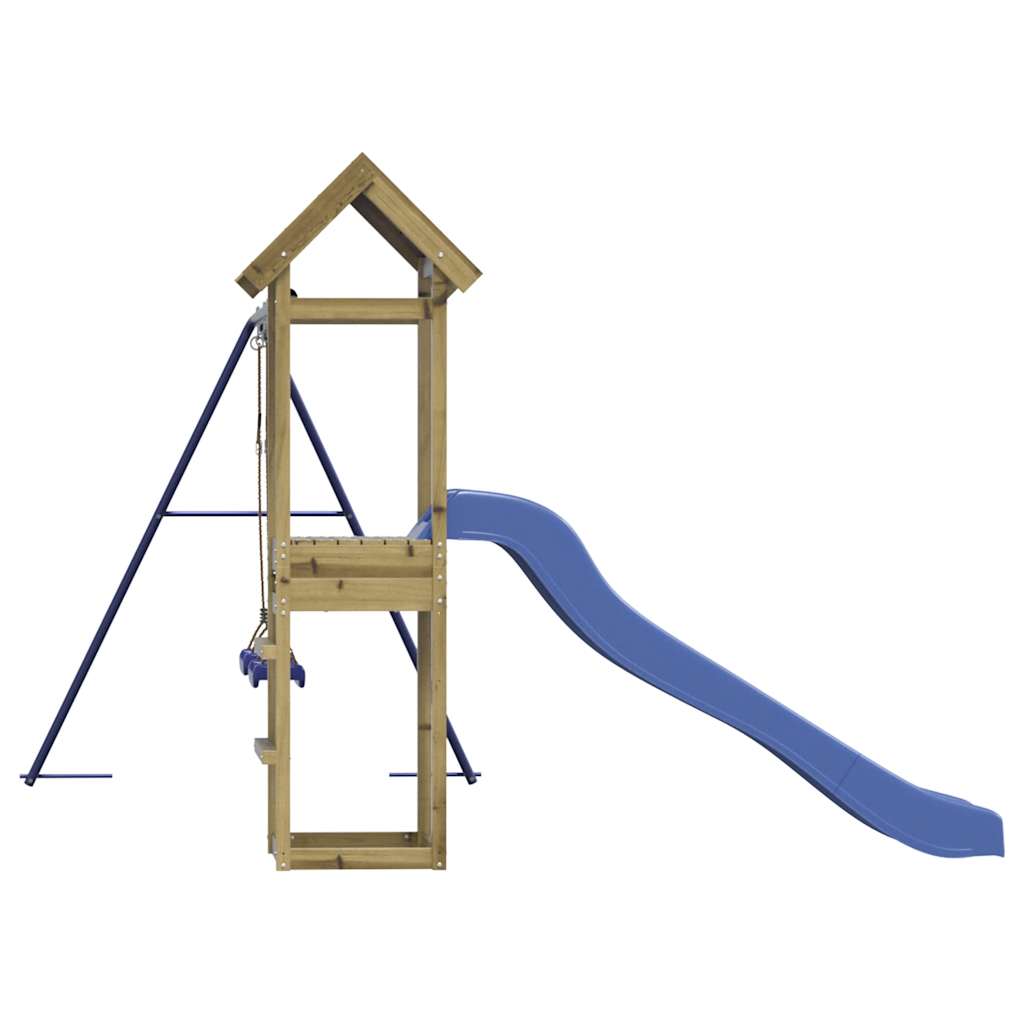 Spielturm aus imprägniertem Kiefernholz und massivem Douglasie und Kiefer