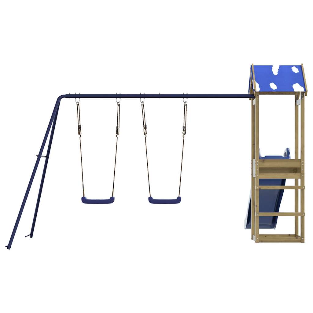 Spielturm aus imprägniertem Kiefernholz und massivem Douglasie und Kiefer