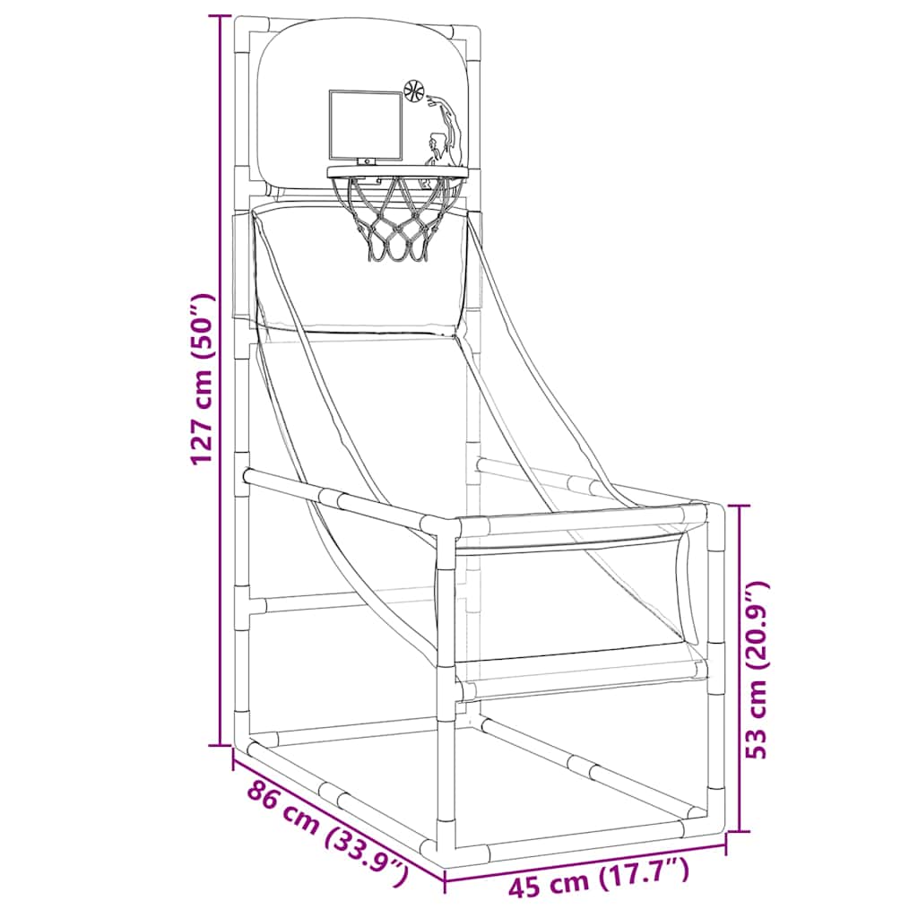 Arcade Basketball Spielset mit Ball und Pumpe 45x86x127 cm - Yekta
