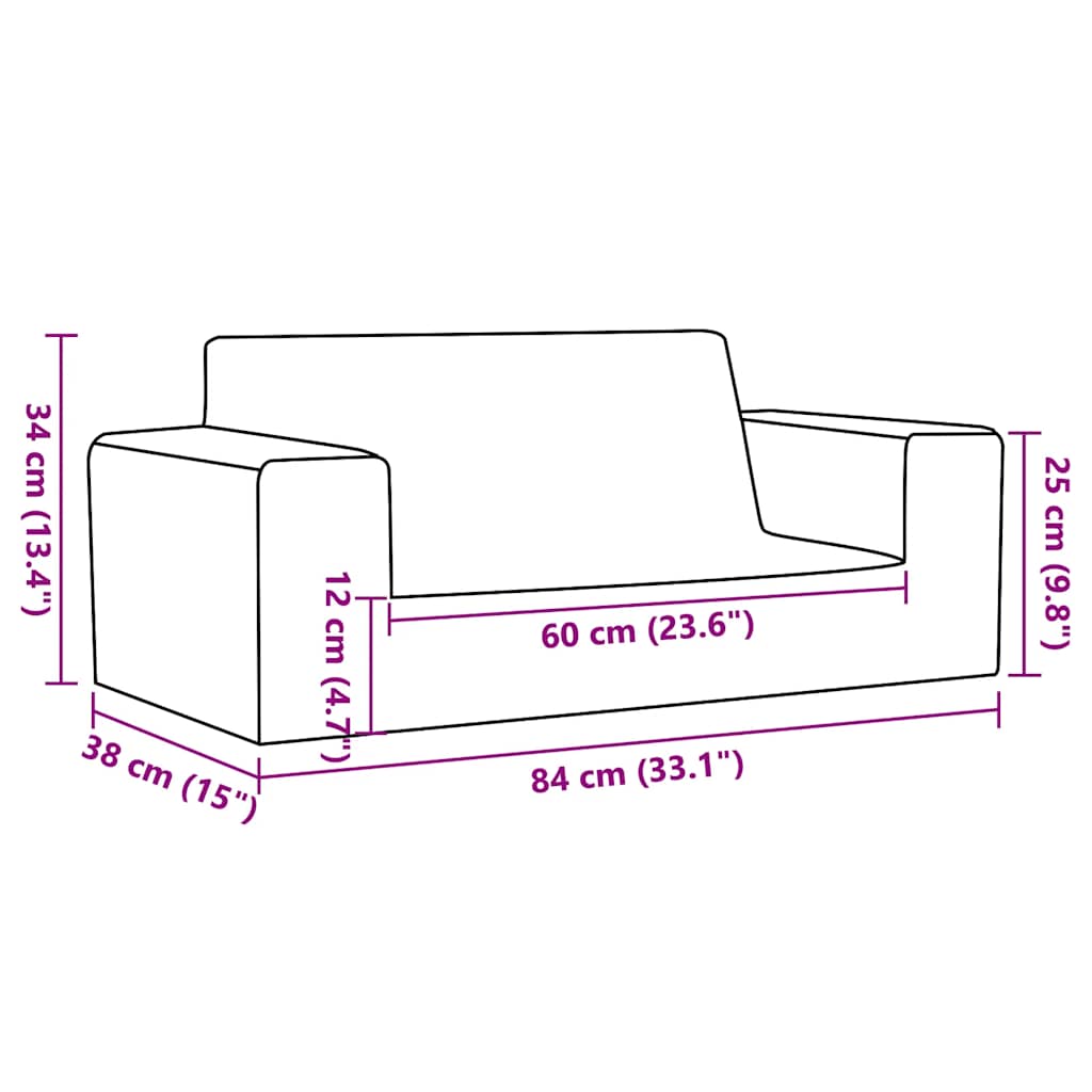 Kinder-Schlafsofa & Kindersofa Weicher Plüsch für Kinder