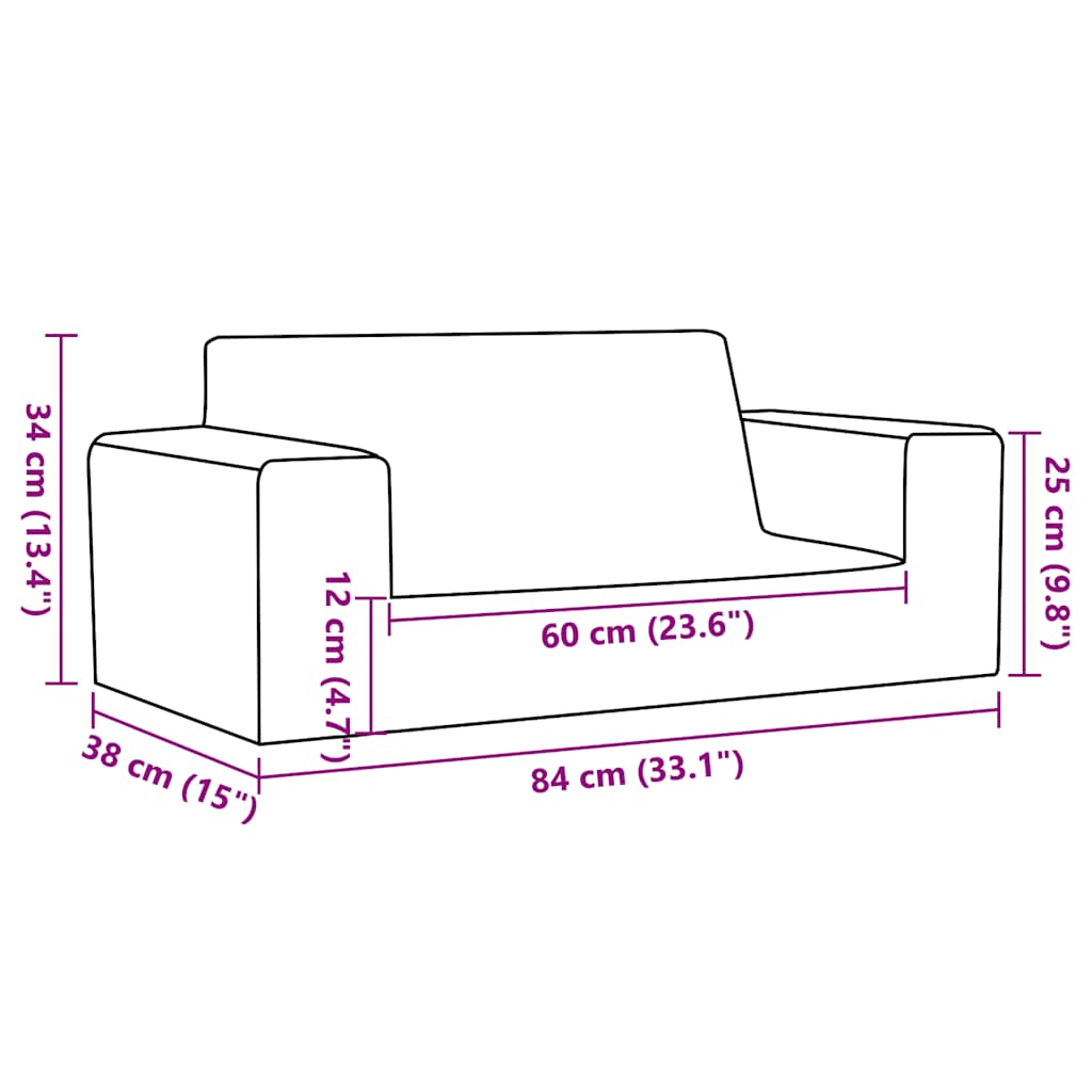 Kinder-Schlafsofa & Kindersofa Weicher Plüsch für Kinder