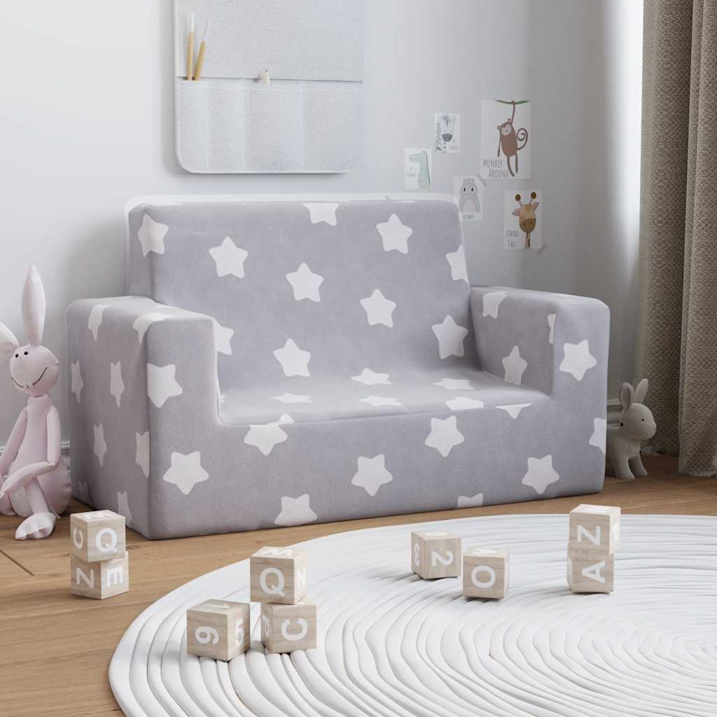 Kinder-Schlafsofa 2-Sitzer Weicher Plüsch mit verschiedenen Designs und Farben