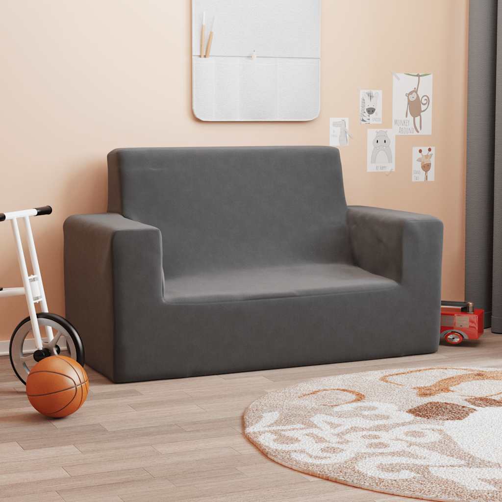Kinder-Schlafsofa 2-Sitzer Weicher Plüsch mit verschiedenen Designs und Farben