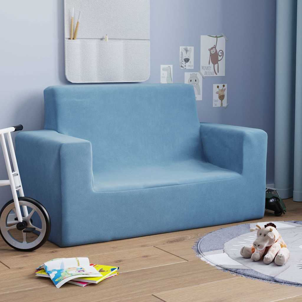 Kinder-Schlafsofa 2-Sitzer Weicher Plüsch mit verschiedenen Designs und Farben
