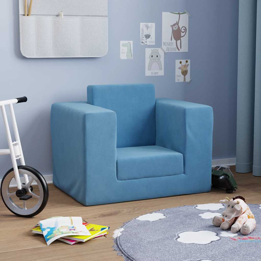 Kinder-Schlafsofa 2-Sitzer Weicher Plüsch mit verschiedenen Designs und Farben