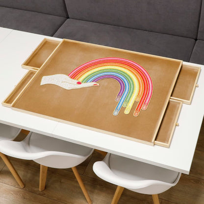 HI Puzzletisch mit 4 Schubladen aus Holz - Yekta