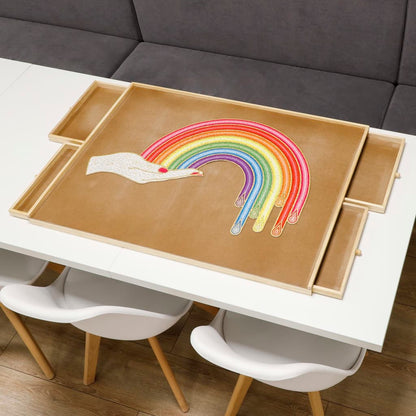 HI Puzzletisch mit 4 Schubladen aus Holz - Yekta