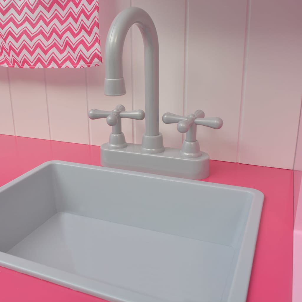 Spielzeugküche Holz 82×30×100 cm Rosa und Weiß - Yekta