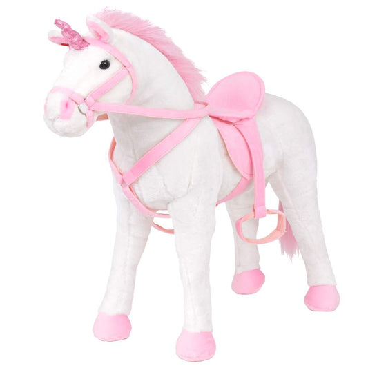 XXL Plüschtier Einhorn Stehend Plüsch Weiß und Rosa - Yekta