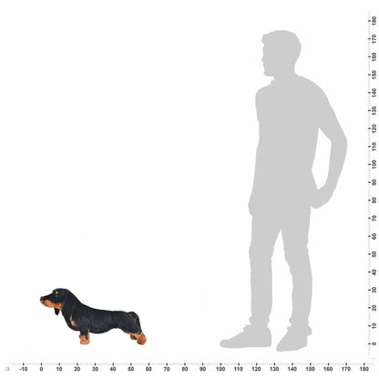 XXL Plüschtier Hund Dackel Stehend Plüsch Schwarz - Yekta
