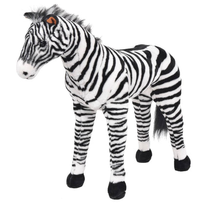 XXL Plüschtier Zebra Stehend Plüsch Schwarz und Weiß - Yekta