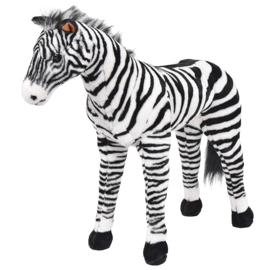 XXL Plüschtier Zebra Stehend Plüsch Schwarz und Weiß - Yekta