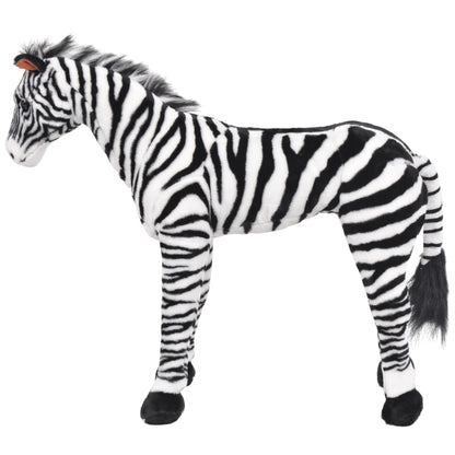 XXL Plüschtier Zebra Stehend Plüsch Schwarz und Weiß - Yekta