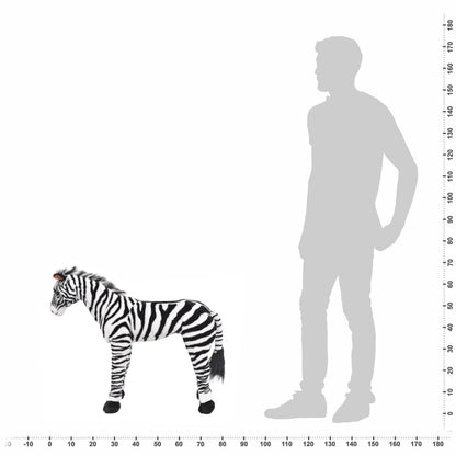 XXL Plüschtier Zebra Stehend Plüsch Schwarz und Weiß - Yekta