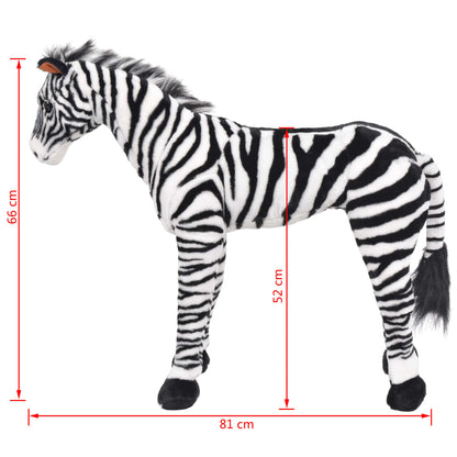 XXL Plüschtier Zebra Stehend Plüsch Schwarz und Weiß - Yekta