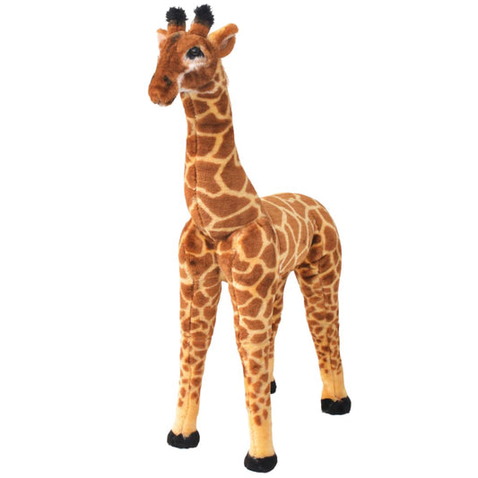 XXL Plüschtier Giraffe Stehend Plüsch Braun und Gelb - Yekta