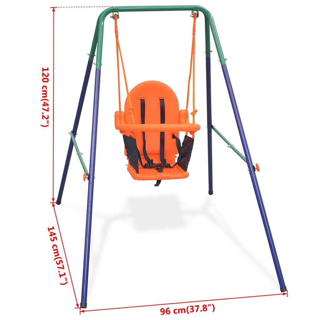 Kleinkinder-Schaukelset mit Sicherheitsgeschirr Orange - Yekta
