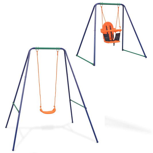 Schaukel 2-in-1 Einzelschaukel und Babyschaukel Orange - Yekta