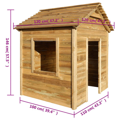 Spielhaus für den Garten 120x120x146 cm Kiefernholz - Yekta