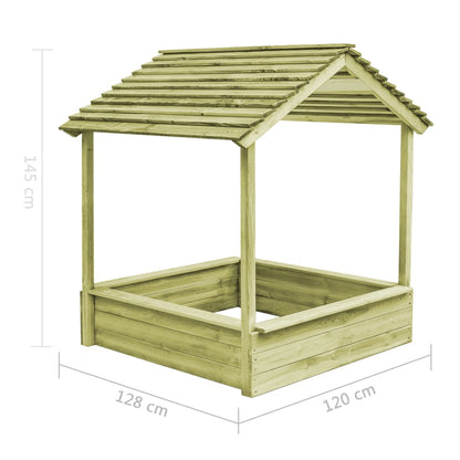 Spielhaus für den Garten mit Sandkasten 128x120x145 Kiefernholz - Yekta