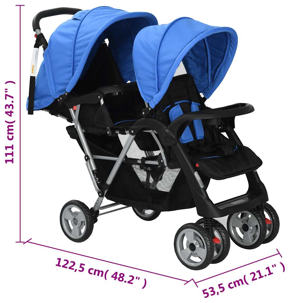 Tandem-Kinderwagen Stahl in verschiedenen Farben - Yekta