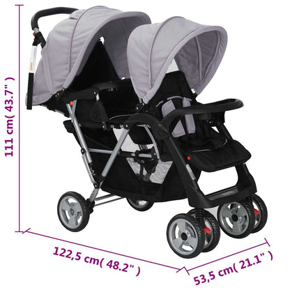 Tandem-Kinderwagen Stahl in verschiedenen Farben - Yekta