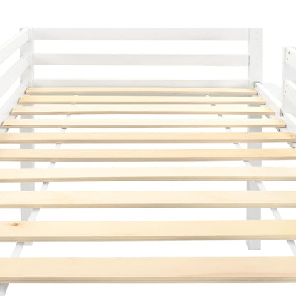 Kinderhochbett-Rahmen mit Rutsche und Leiter aus Kiefernholz - Yekta