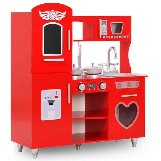Spielküche Kinder MDF 84x31x89 cm Rot - Yekta