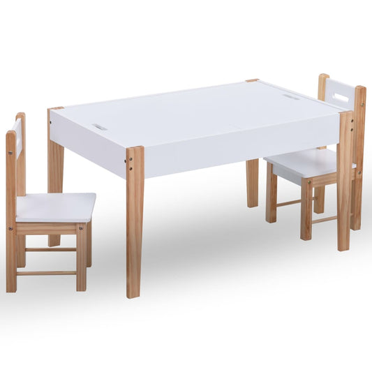 3-tlg. Kinder-Sitzgruppe mit Kreidetafel Schwarz und Weiß - Yekta