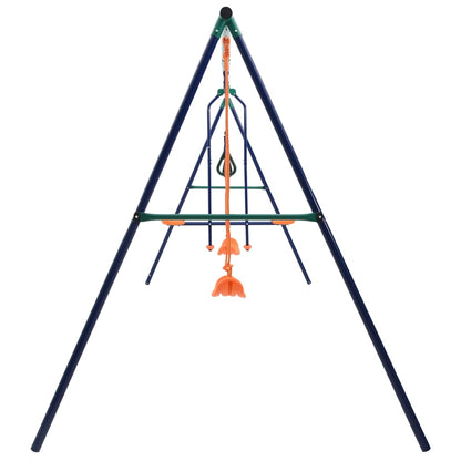 Schaukelset mit Turningen und 4 Sitzen Stahl - Yekta