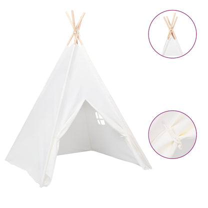 Kinder Tipi-Zelt Pfirsichhaut Weiß 120x120x150 cm - Yekta