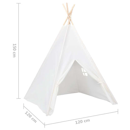 Kinder Tipi-Zelt Pfirsichhaut Weiß 120x120x150 cm - Yekta