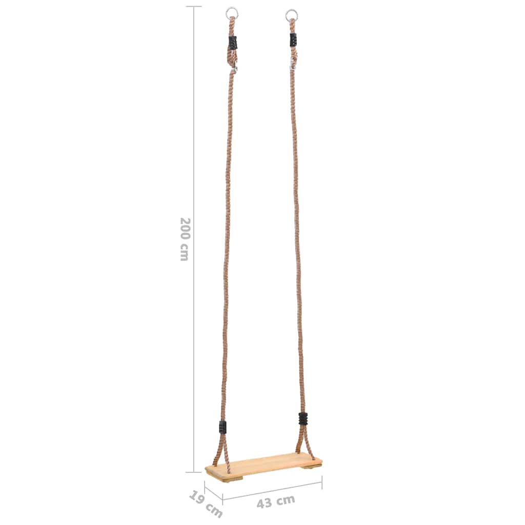 Schaukel Brettschaukel 200 cm Massivholz Kiefer - Yekta