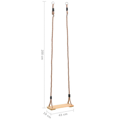 Schaukel Brettschaukel 200 cm Massivholz Kiefer - Yekta