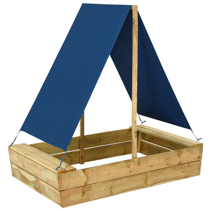 Sandkasten mit Dach aus imprägniertem Kiefernholz