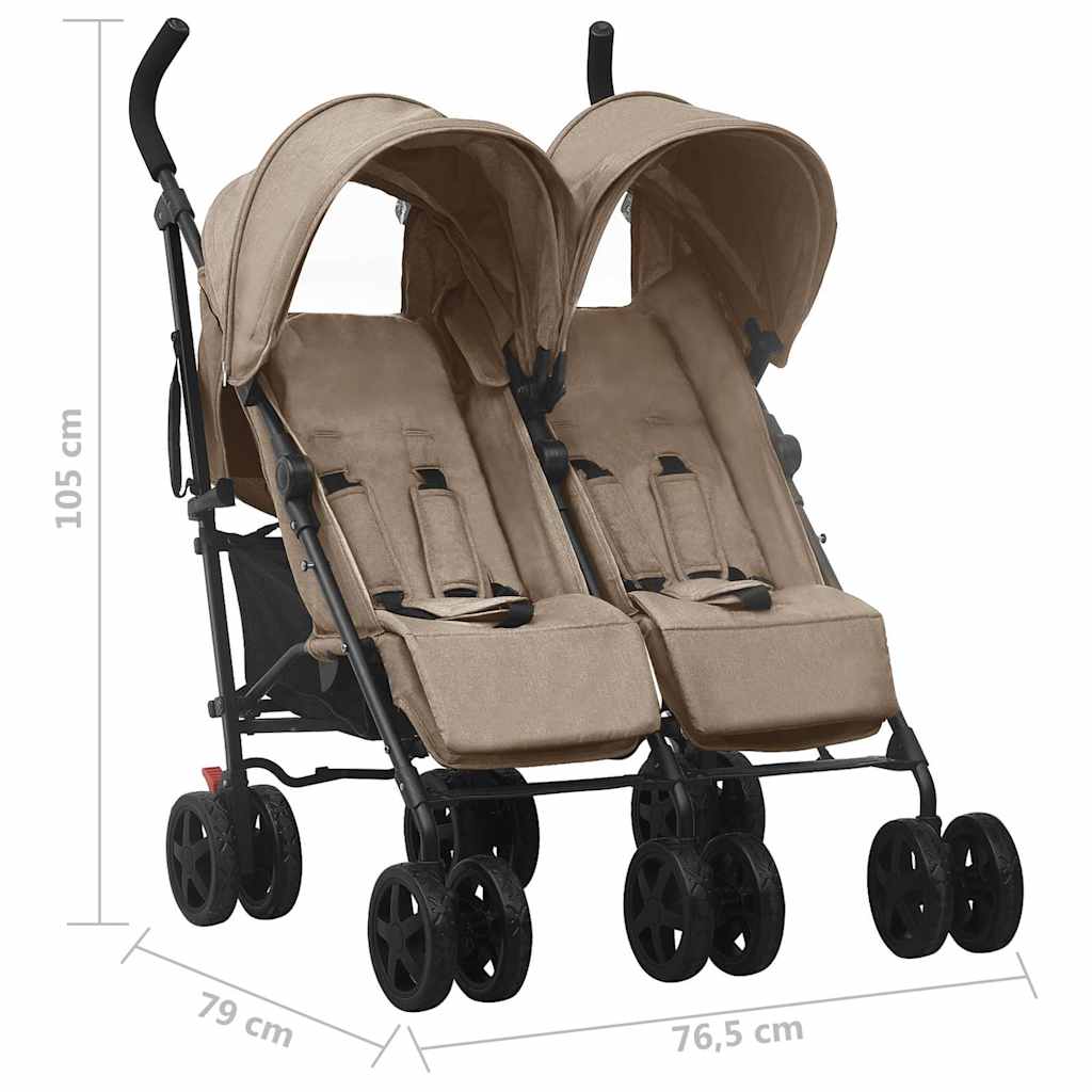 Geschwisterwagen Stahl Taupe - Yekta