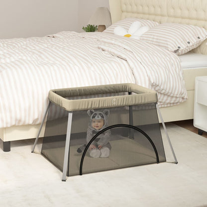 Baby-Laufstall mit Matratze Leinenstoff - Yekta