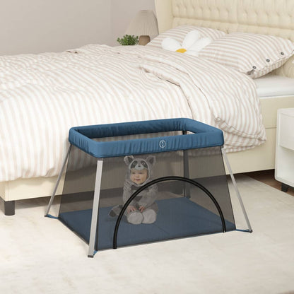 Baby-Laufstall mit Matratze Leinenstoff - Yekta