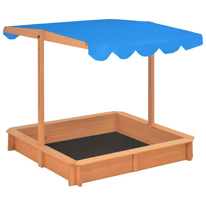 Sandkasten mit Verstellbarem Dach aus Tannenholz UV50 115x115x115 cm