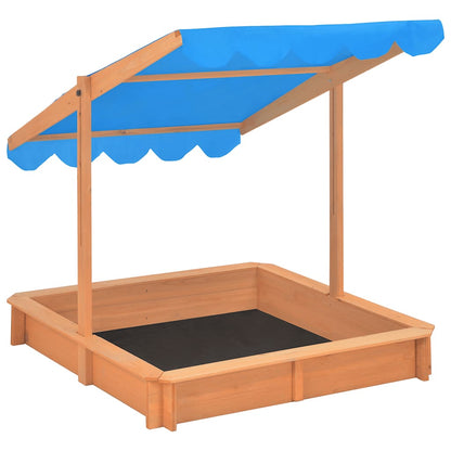 Sandkasten mit Verstellbarem Dach aus Tannenholz UV50 115x115x115 cm