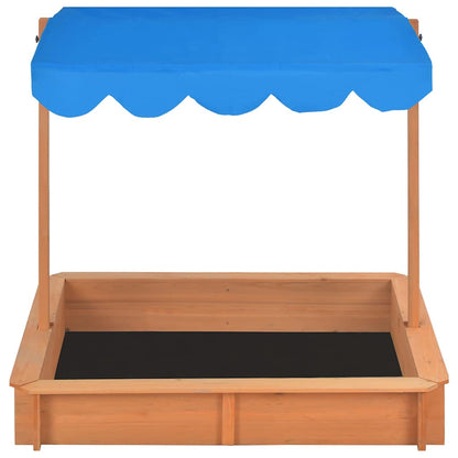 Sandkasten mit Verstellbarem Dach aus Tannenholz UV50 115x115x115 cm