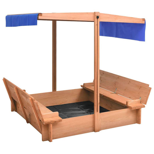 Sandkasten mit Dach Tannenholz 112x112x112 cm - Yekta