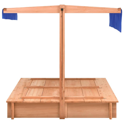 Sandkasten mit Dach Tannenholz 112x112x112 cm - Yekta