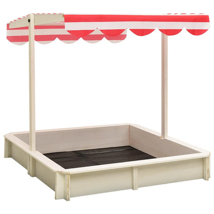 Sandkasten mit Verstellbarem Dach aus Tannenholz UV50 115x115x115 cm