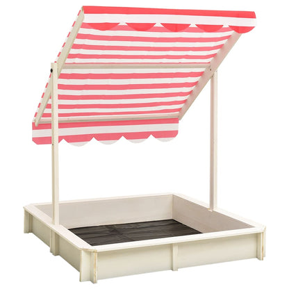Sandkasten mit Verstellbarem Dach aus Tannenholz UV50 115x115x115 cm
