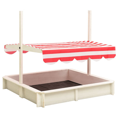 Sandkasten mit Verstellbarem Dach aus Tannenholz UV50 115x115x115 cm