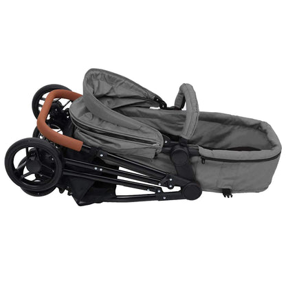3-in-1 Kinderwagen Anthrazit und Schwarz, Hellgrau und Schwarz Stahl - Yekta